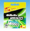 Gillette MACH 3 SENSITIVE 4ks Náhradní břity