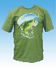 BC17081 Tričko pro rybáře-zelené Chycená ryba